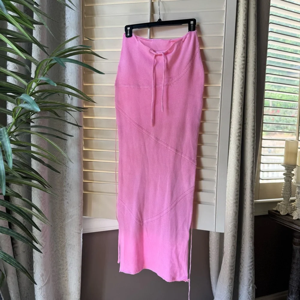 Knit Bubblegum Pink Women's Skirt | size Medium